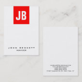 Einzigartiges schlichtes Monogramm in roter Farbe Visitenkarte (Vorne/Hinten)