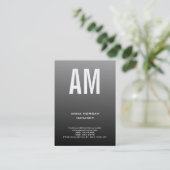 Einzigartiges schlichtes Monogramm Visitenkarte (Stehend Vorderseite)