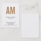 Einzigartiges schlichtes Monogramm Visitenkarte (Vorne/Hinten)