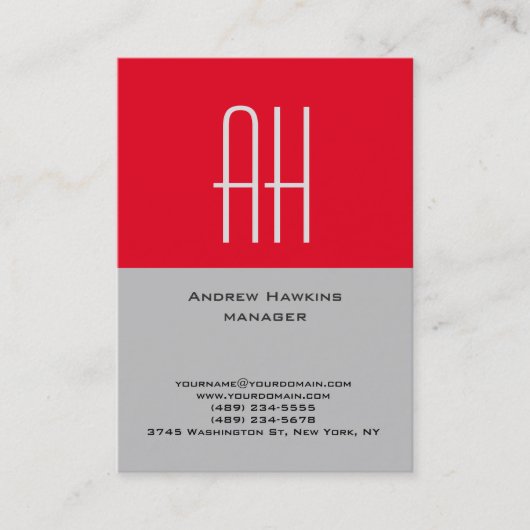 Einzigartiges, schlichtes Monogramm Visitenkarte (Vorderseite)