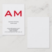 Einzigartiges, schlichtes Monogramm Visitenkarte (Vorne/Hinten)