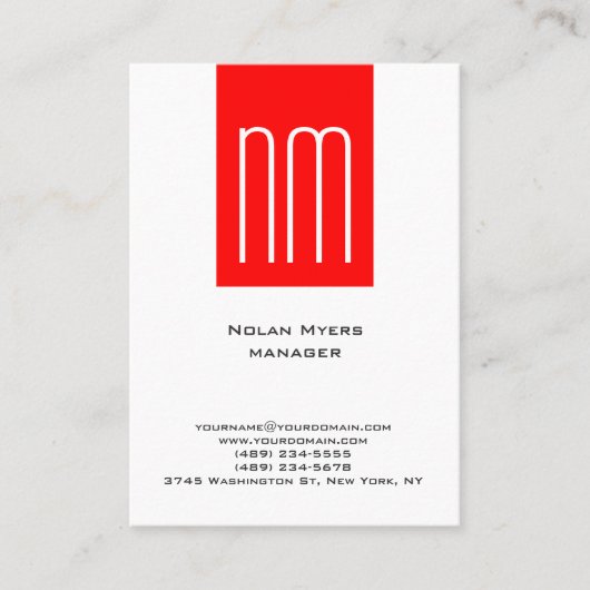 Einzigartiges schlichtes Monogramm Visitenkarte (Vorderseite)