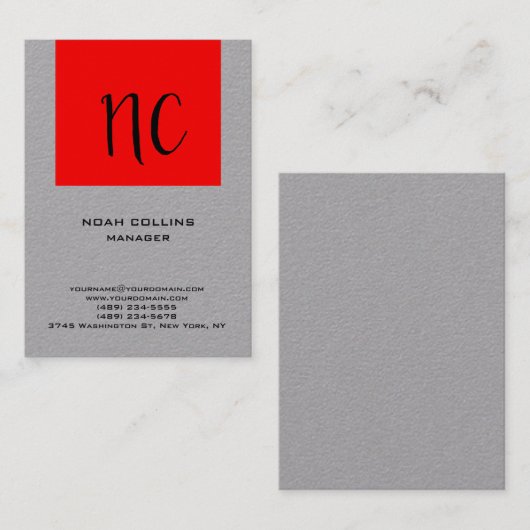 Einzigartiges, schlichtes, schmalrotes berufliches visitenkarte (Vorne/Hinten)