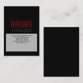 Einzigartiges schlichtes, schwarz-graues Schwarz Visitenkarte (Vorne/Hinten)