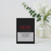 Einzigartiges schlichtes, schwarz-graues Schwarz Visitenkarte (Stehend Vorderseite)