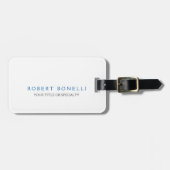 Einzigartiges Schlichtes Weiß Gepäckanhänger (Vorderseite horizontal)