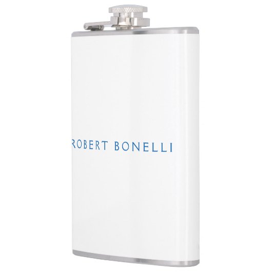 Einzigartiges Schlichtes Weiß Minimalistisch Moder Flachmann (Links)