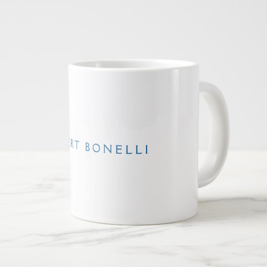 Einzigartiges Schlichtes Weiß Minimalistisch Moder Jumbo-Tasse (Vorderseite Rechts)