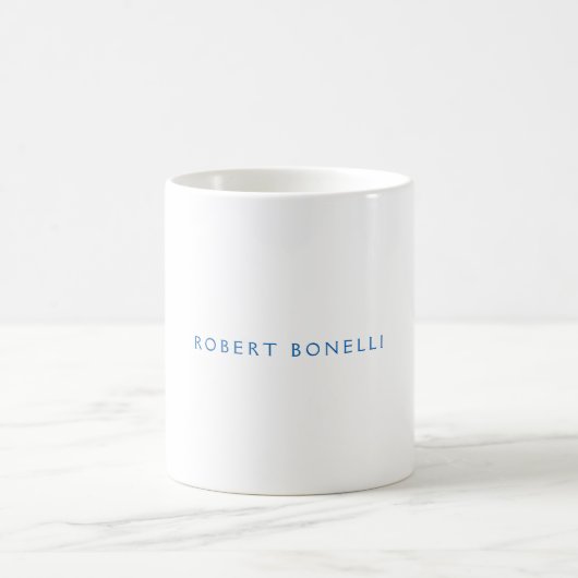 Einzigartiges Schlichtes Weiß Minimalistisch Moder Kaffeetasse (Mittel)