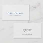 Einzigartiges Schlichtes Weiß Visitenkarte (Vorne/Hinten)