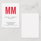 Einzigartiges schlichtes, weißes Monogramm Visitenkarte (Vorne/Hinten)