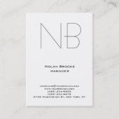 Einzigartiges, schlichtes, weißgraues Monogramm Visitenkarte (Vorderseite)