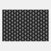 Einzigartiges Schwarz-Gemustert Geschenkpapier Set (Vorderseite)