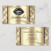 Einzigartiges Schwarz-Gold-Kosmetikum Elegant Visitenkarte (Vorne/Hinten)