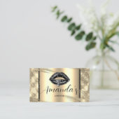 Einzigartiges Schwarz-Gold-Kosmetikum Elegant Visitenkarte (Stehend Vorderseite)