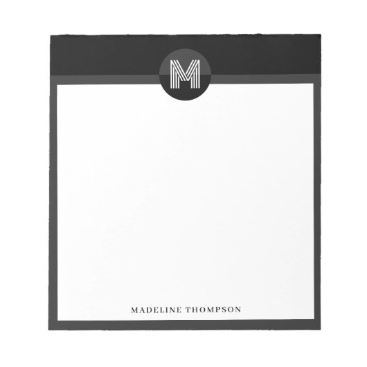 Einzigartiges Schwarz-Grau-Weiß-geometrisches, mod Notizblock (Vorderseite)