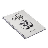 Einzigartiges Schwarz Texturmetall Om Symbol Noteb Notizblock (Rechte Seite)