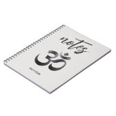 Einzigartiges Schwarz Texturmetall Om Symbol Noteb Notizblock (Linke Seite)