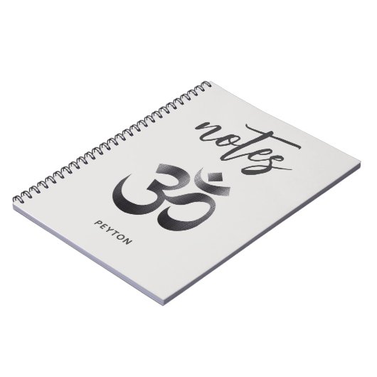 Einzigartiges Schwarz Texturmetall Om Symbol Noteb Notizblock (Linke Seite)