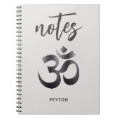 Einzigartiges Schwarz Texturmetall Om Symbol Noteb Notizblock (Vorderseite)