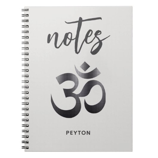 Einzigartiges Schwarz Texturmetall Om Symbol Noteb Notizblock (Vorderseite)