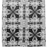 Einzigartiges Schwarz-Weiß-Aussehen-Muster Duschvorhang (Vorderseite)