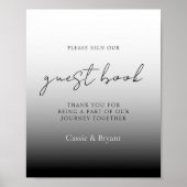 Einzigartiges Schwarz-Weiß-Gästebuchzeichen Poster (Vorne)