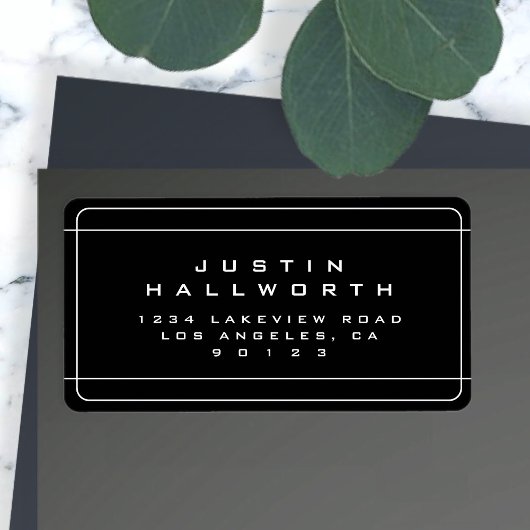 Einzigartiges Schwarz-Weiß-Rücksendesiegel Adressaufkleber