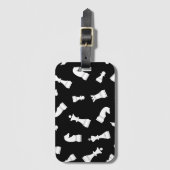 Einzigartiges Schwarz-Weiß-Schachmuster Gepäckanhänger (Vorderseite Vertikal)