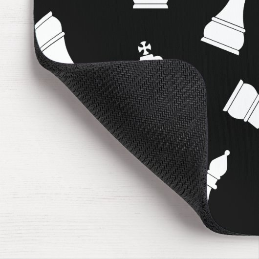 Einzigartiges Schwarz-Weiß-Schachmuster Mousepad (Ecke)