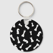 Einzigartiges Schwarz-Weiß-Schachmuster Schlüsselanhänger (Vorderseite)