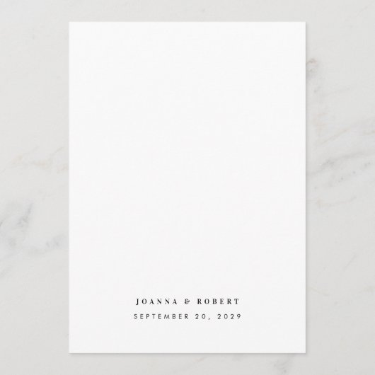 Einzigartiges Schwarz-weißes Hochsetzen Menükarte (Rückseite)