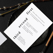 Einzigartiges Schwarz-weißes Hochsetzen Menükarte