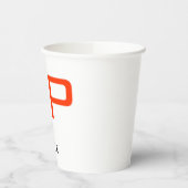 Einzigartiges Schwarz-weißes Trendy Orange Monogra Pappbecher (Links)