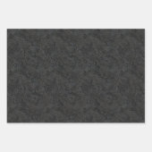 Einzigartiges schwarzes elegantes Neuralfaser-Desi Geschenkpapier Set (Vorderseite 3)