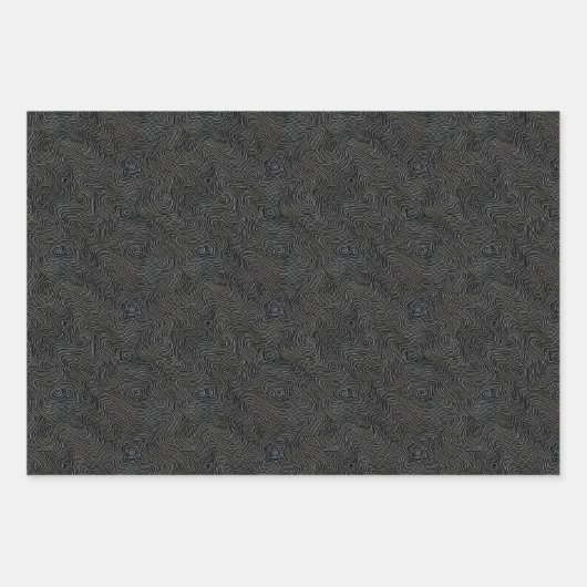 Einzigartiges schwarzes elegantes Neuralfaser-Desi Geschenkpapier Set (Vorderseite)