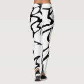 Einzigartiges Schwarzweiß-Design Leggings (Rückseite)