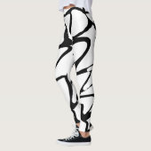 Einzigartiges Schwarzweiß-Design Leggings (Links)