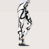 Einzigartiges Schwarzweiß-Design Leggings (Rechts)