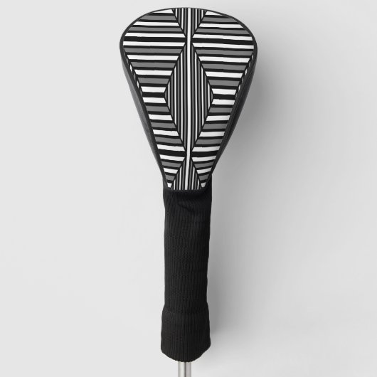 Einzigartiges Schwarzweiß-Muster Golf Headcover (Vorderseite)