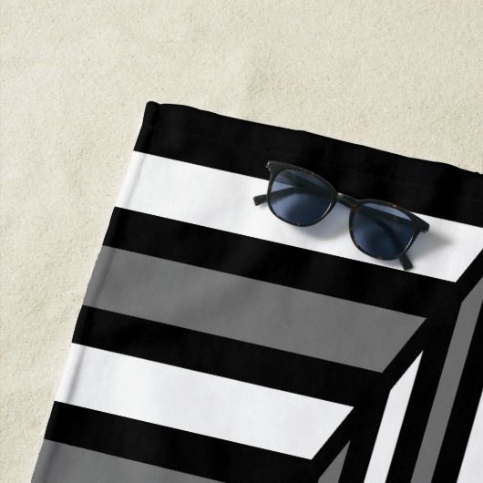 Einzigartiges Schwarzweiß-Muster Strandtuch (Beispiel)
