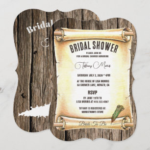 Einzigartiges Scroll & Feather Pen Brautparty Einladung