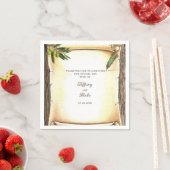 Einzigartiges Scroll & Feather Pen Hochzeitspapier Serviette (Beispiel)