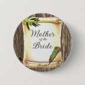 Einzigartiges Scroll & Feather Pen Mutter der Brau Button (Vorderseite)