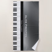 Einzigartiges Silber des Musik-Lehrer-| Strandtuch (Vorderseite)