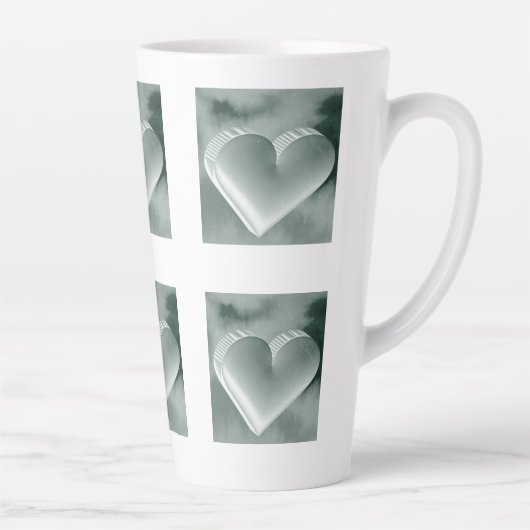 Einzigartiges silbernes 3D-Herz Wasserfarbene Hand Milchtasse (Rechts)