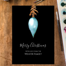 Einzigartiges Simple Blue Watercolor Christmas Bau