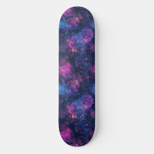 Einzigartiges Skateboard für Lila Astrologie-Desig (Vorderseite)