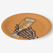 Einzigartiges Skelton Hand & Drink Erwachsene Hall Pappteller (Schrägansicht)