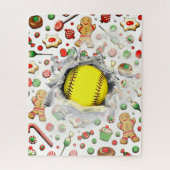 Einzigartiges Softball Holiday Geschenk Jigsaw Puz Puzzle (Vertikal)